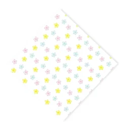 Servetten bloem set van 12 - wit/roze/geel - papier - 33x33 cm