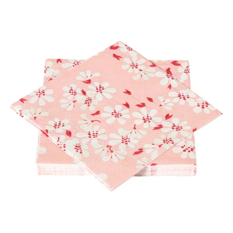 Servetten bloemenprint - 33x33 cm - set van 20