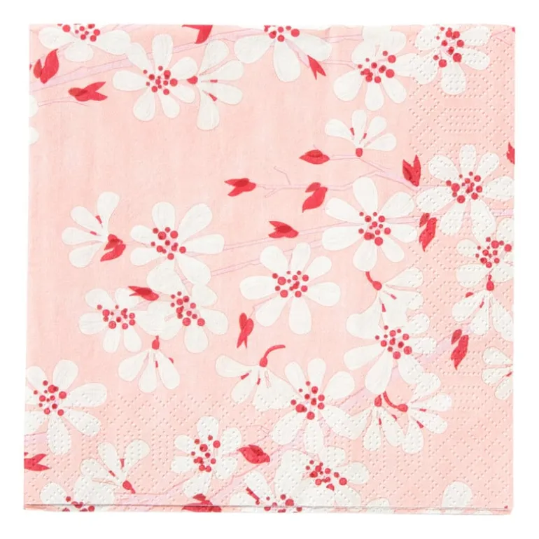 Servetten bloemenprint - 33x33 cm - set van 20