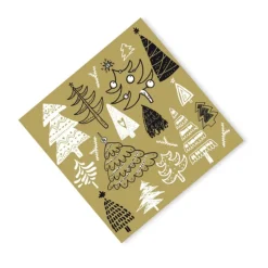 Servetten boom - set van 20 - goudkleurig - 33x33 cm