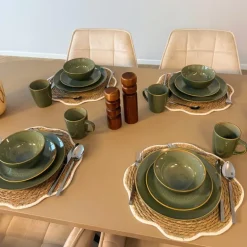 Serviesset reactive glaze - groen - 16-delig