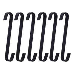 S-haakjes voor wandrek - zwart - set van 6