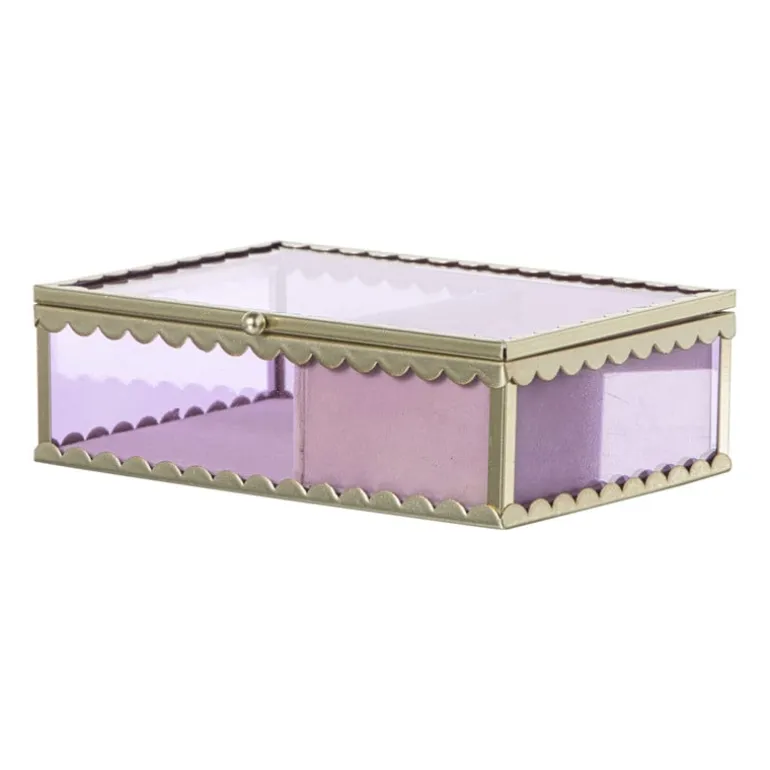 Sieradendoos - paars - 4.7x15x11 cm