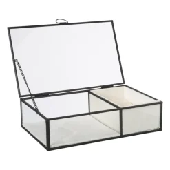 Sieradendoos met ringhouder - zwart - 25x15x6.5 cm