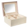 Sieradendoos met spiegel - lichtroze - 28x19.5x11 cm