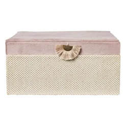 Sieradendoos met spiegel - lichtroze - 28x19.5x11 cm