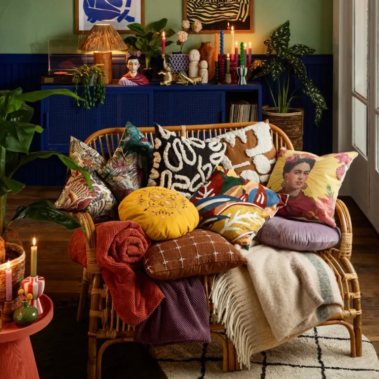 Sierkussen abstract - bruin - 45x45 cm