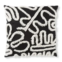 Sierkussen abstract - zwart - 45x45 cm