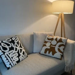 Sierkussen abstract - zwart - 45x45 cm