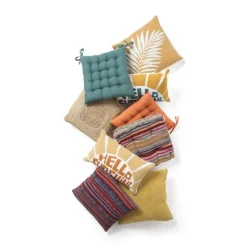 Sierkussen blokje - okergeel - 45x45 cm