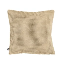 Sierkussen met blokjes - beige - 45x45 cm