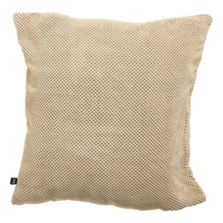 Sierkussen met blokjes - beige - 60x60 cm