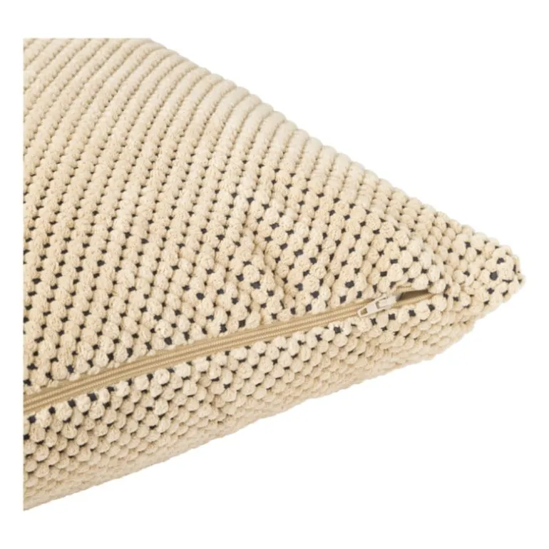 Sierkussen met blokjes - beige - 60x60 cm