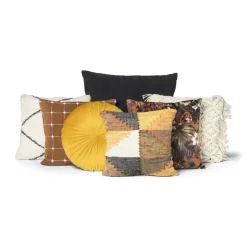 Sierkussen rond - okergeel - ø45 cm