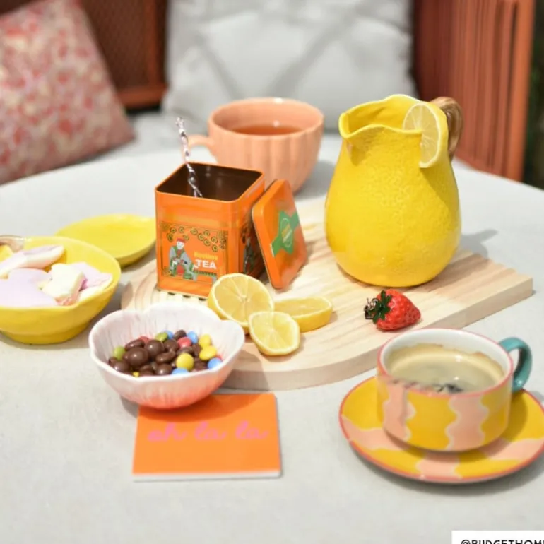 Siertegel Oh la la - roze/oranje - 10x10x0.5 cm