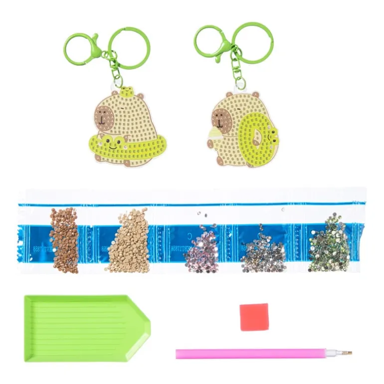 Sleutelhanger capibara - diamond painting - diverse varianten