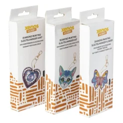 Sleutelhanger kat - diamond paint - 7x7 cm