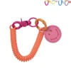 Sleutelhanger spiraal met smiley - plastic - diverse varianten
