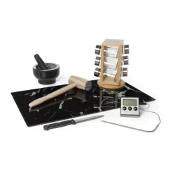 Snijplank marmeren look - zwart - 30x42x0.04 cm