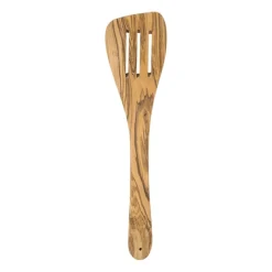 Spatel met gleuven olijfhout - bruin - 30 cm