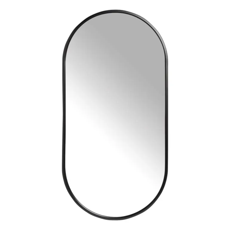 Spiegel Basix ovaal - zwart - 40x80 cm