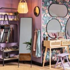 Spiegel Basix ovaal - zwart - 40x80 cm