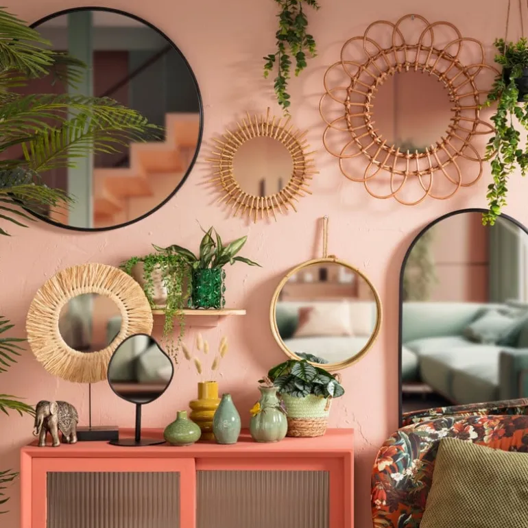 Spiegel Basix ovaal - zwart - 40x80 cm