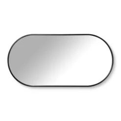 Spiegel Basix ovaal - zwart - 50x100 cm
