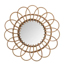 Spiegel bloem - rotan - ø50 cm