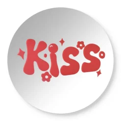 Spiegel kiss - rood - ø30 cm