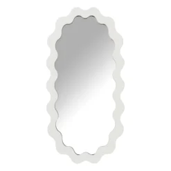 Spiegel met golfrand - wit - 30x60 cm