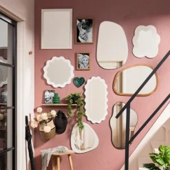 Spiegel organic - zwart - 80x45 cm