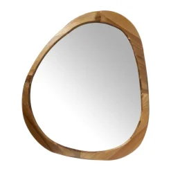 Spiegel organic driehoek - acaciahout - 78x67 cm