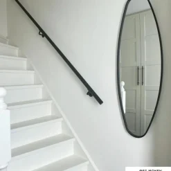 Spiegel organic metalen lijst - zwart - 117.6x37.4 cm