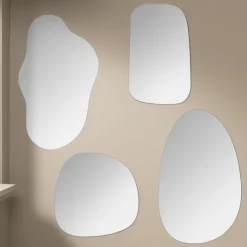 Spiegel organisch - zilverkleurig - 50x50 cm