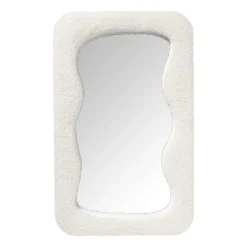 Spiegel wave teddy - wit - 60x37 cm