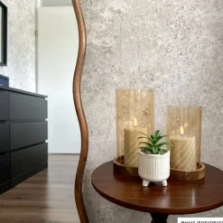 Spiegel XL met golfrand - bruin - 165x50 cm