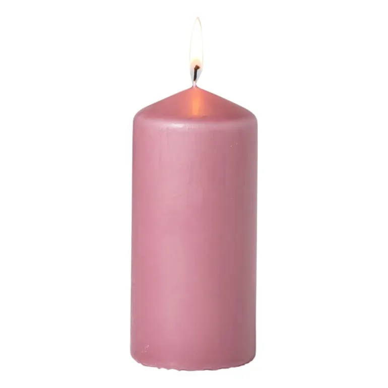 Stompkaars glad - roze - ø6x13 cm