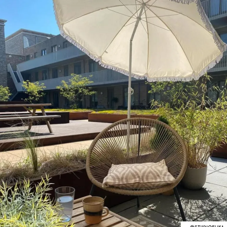 Strandparasol Tess - beige - ø150x180 cm