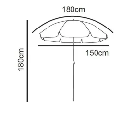 Strandparasol Tess - blauw - ø150x180 cm