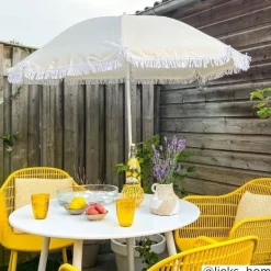 Strandparasol Tess - geel - ø150x180 cm