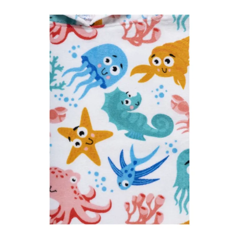 Strandponcho kids sea life - multikleur - 60x110 cm