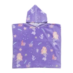 Strandponcho kids zeemeermin - multikleur - 60x110 cm