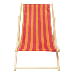 Strandstoel streep - oranje/roze - 92x82x58 cm