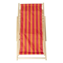 Strandstoel streep - oranje/roze - 92x82x58 cm