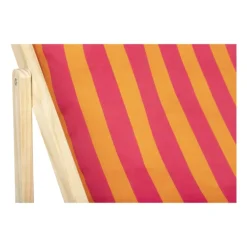 Strandstoel streep - oranje/roze - 92x82x58 cm