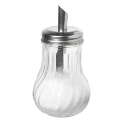 Suikerstrooier lijn - glas/rvs - ø7.5x14.5 cm