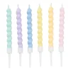 Taartkaarsen met twist - multikleur - set van 6