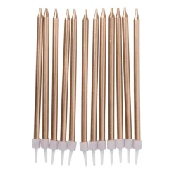 Taartkaarsjes - rose goud - set van 12