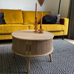 Tafel/kast Uppsala rond - naturel - ø60x40 cm